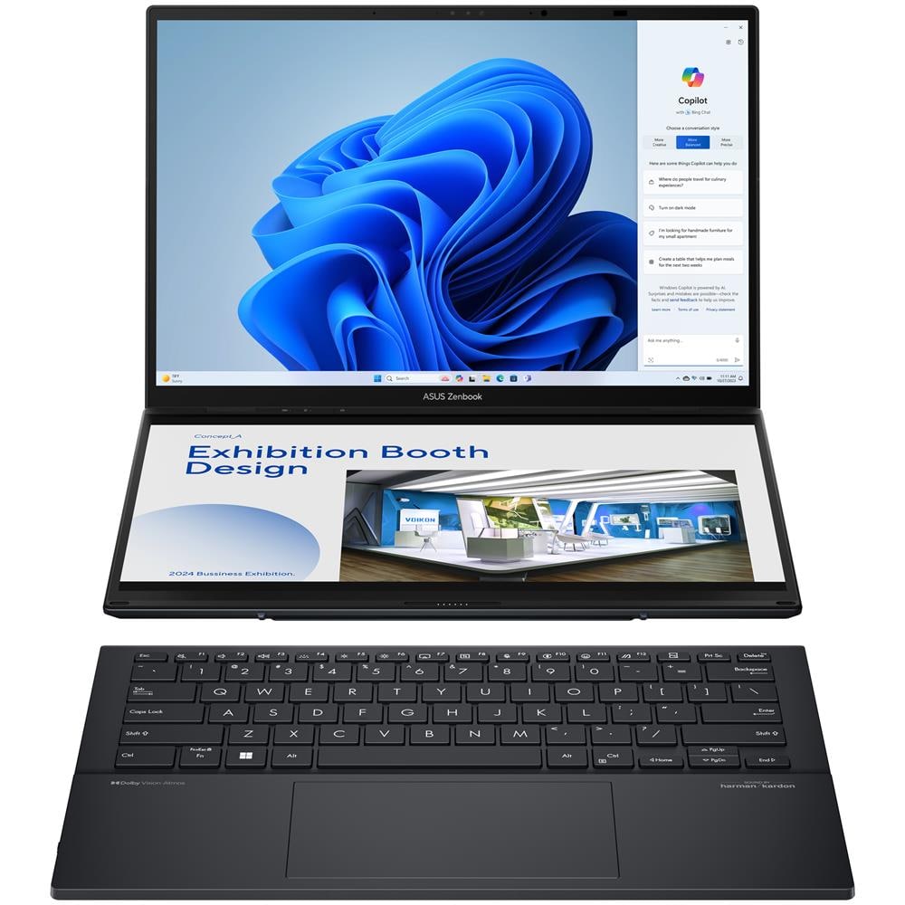Notebook Zenbook Duo Monitor 14" Touch Screen 3K Intel Core Ultra 7 155H Ram 16 GB SSD 1 TBI ntel Arc Graphics 1xUSB 3.2 Windows 11 Home - Foto 1