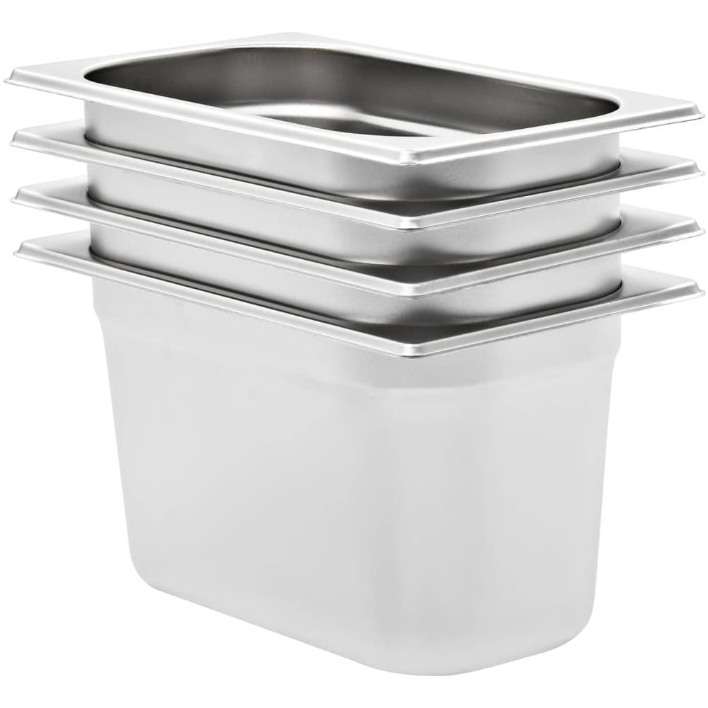 Contenitori Per Alimenti 4 Pz Gn 1/4 150 Mm In Acciaio Inox - Foto 1