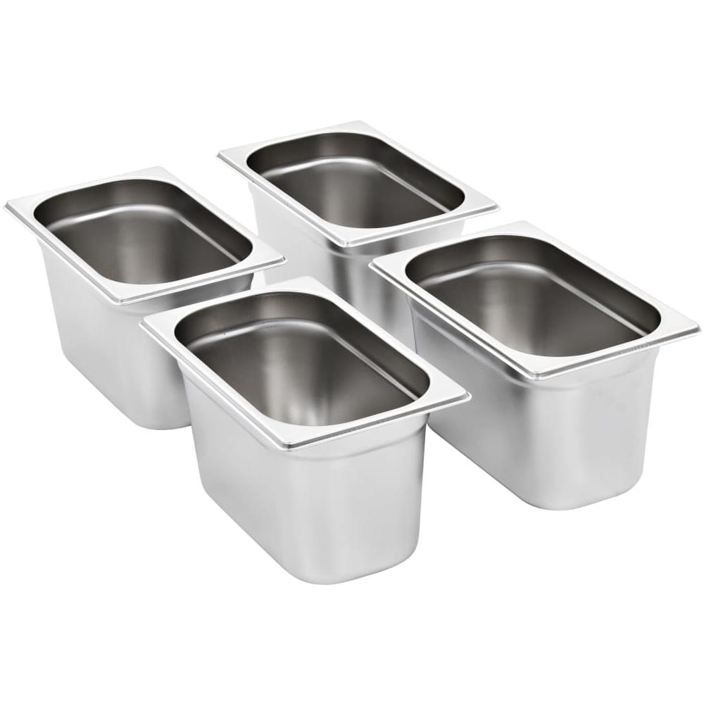 Contenitori Per Alimenti 4 Pz Gn 1/4 150 Mm In Acciaio Inox - Foto 2