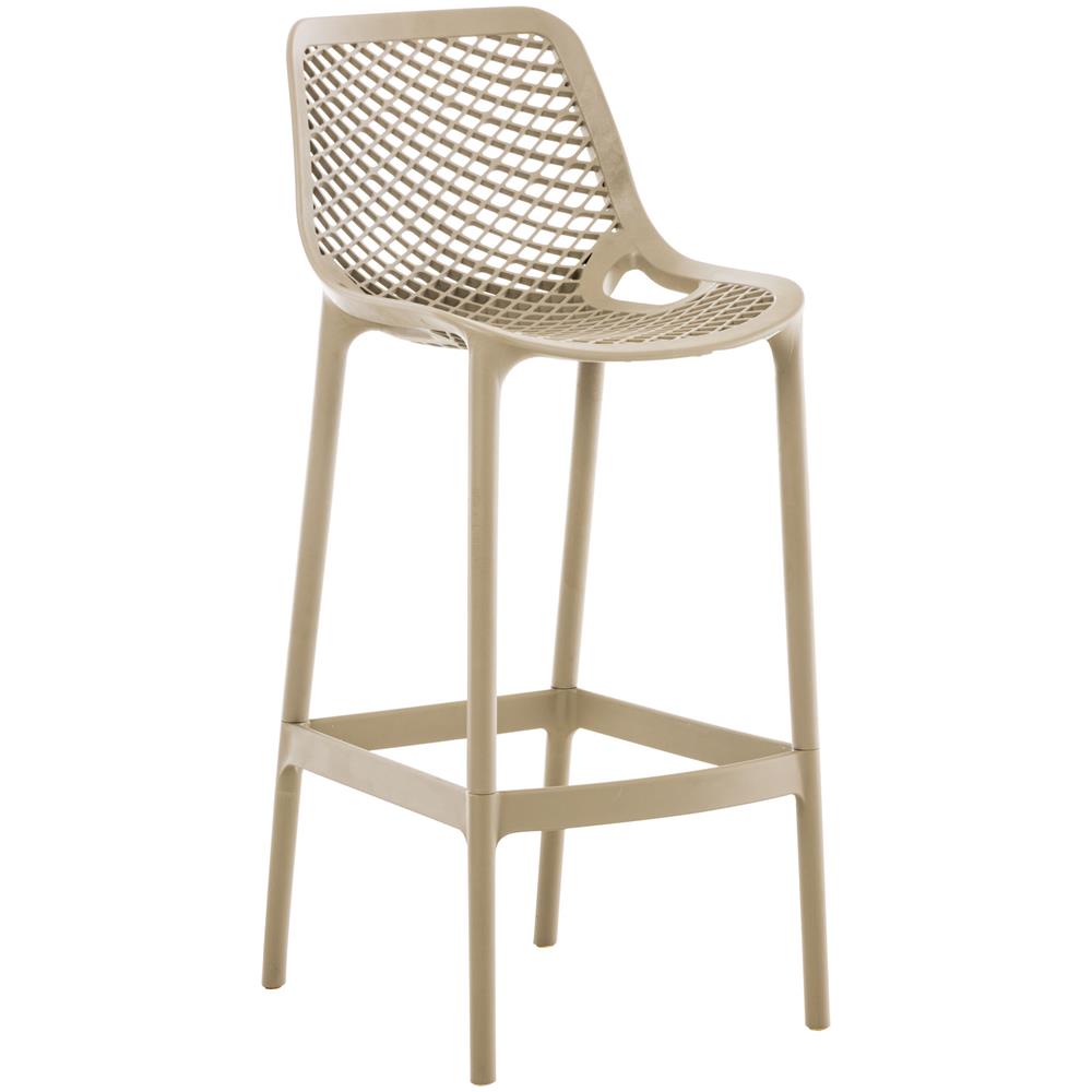 Sgabello Alto Outdoor Air in Polipropilene I Sgabello Impilabile Alt. 75 CM | Sgabello Bar Facile da Pulire I Sedia Design Carico Max 130 kg Fango - Foto 1