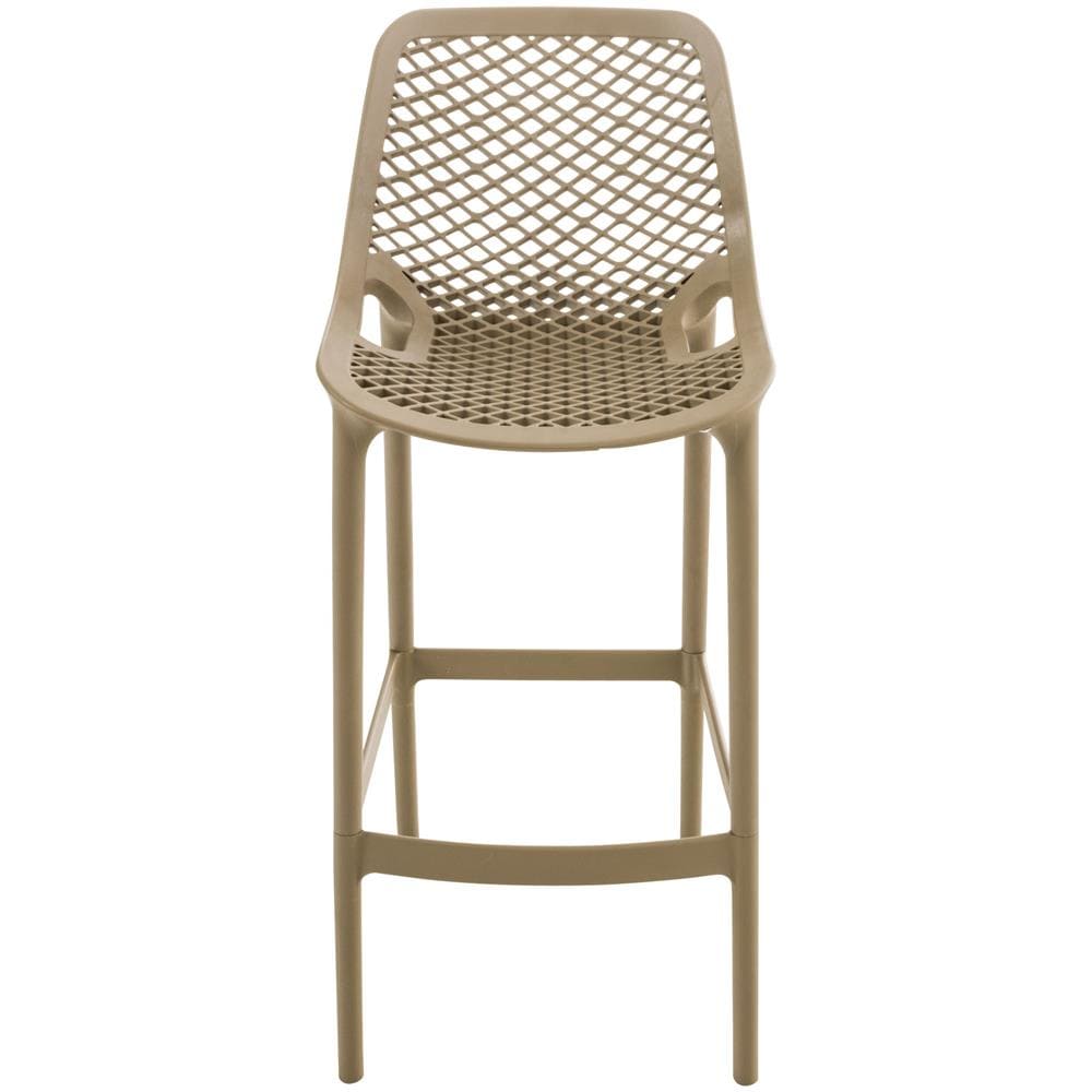 Sgabello Alto Outdoor Air in Polipropilene I Sgabello Impilabile Alt. 75 CM | Sgabello Bar Facile da Pulire I Sedia Design Carico Max 130 kg Fango - Foto 2