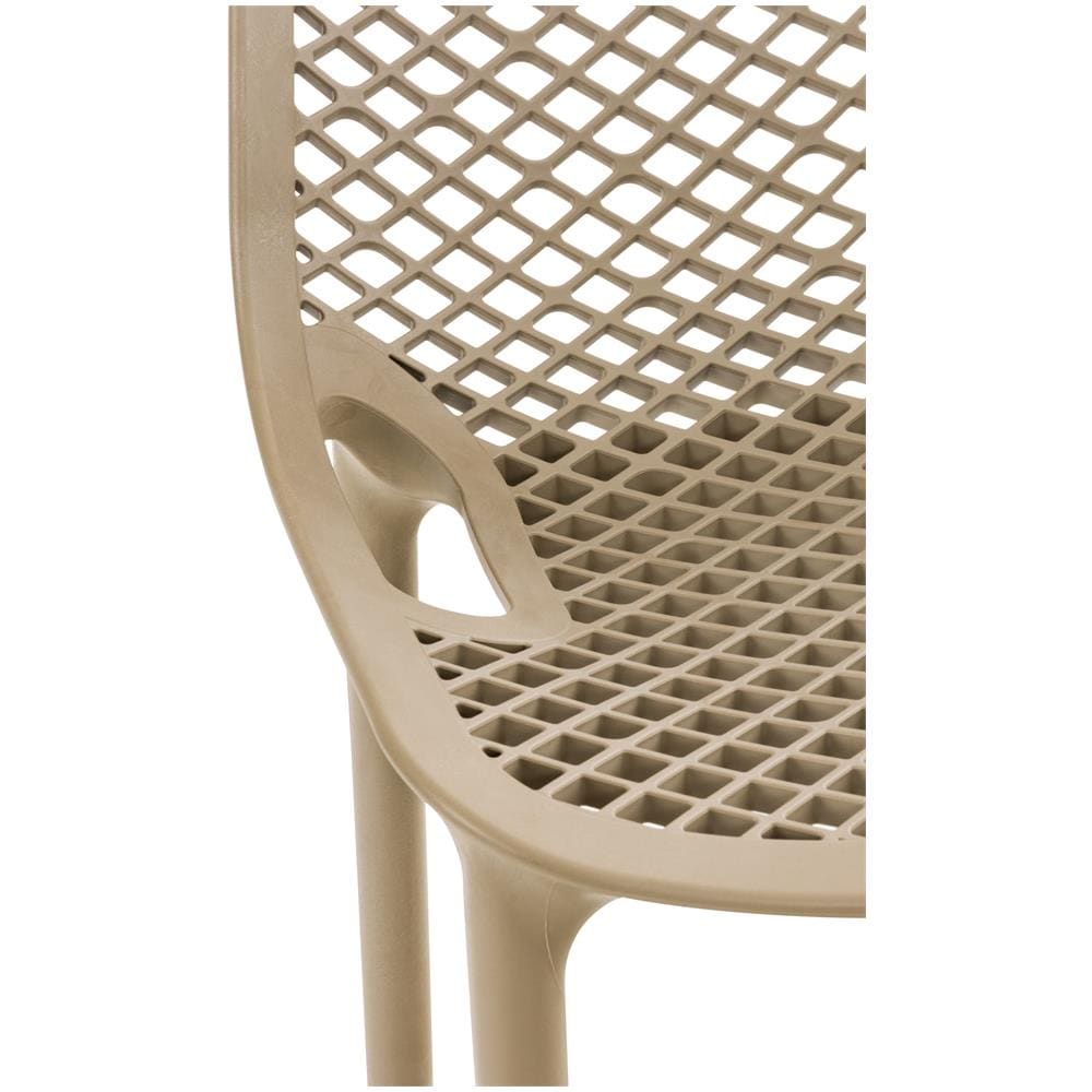 Sgabello Alto Outdoor Air in Polipropilene I Sgabello Impilabile Alt. 75 CM | Sgabello Bar Facile da Pulire I Sedia Design Carico Max 130 kg Fango - Foto 5