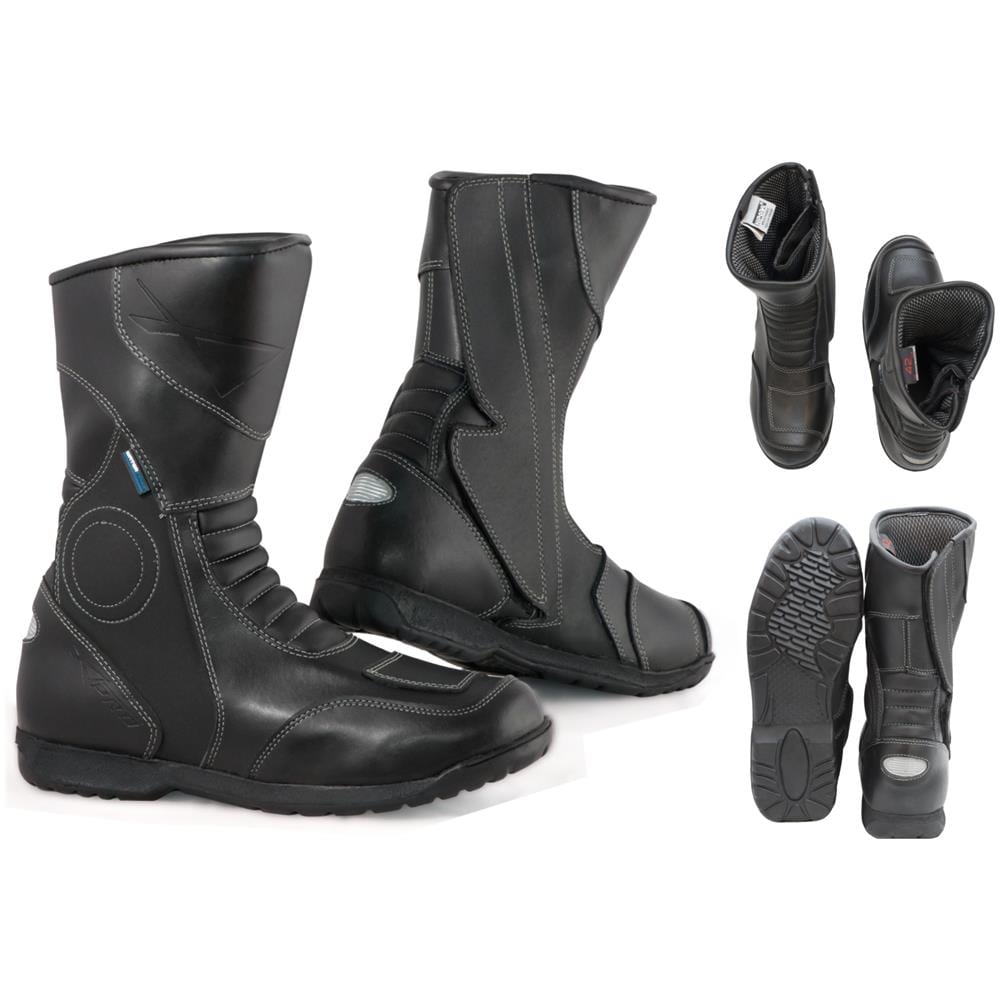 Stivali Calzature Moto Scooter Città Touring Impermeabile Pelle Nero 46 - Foto 1