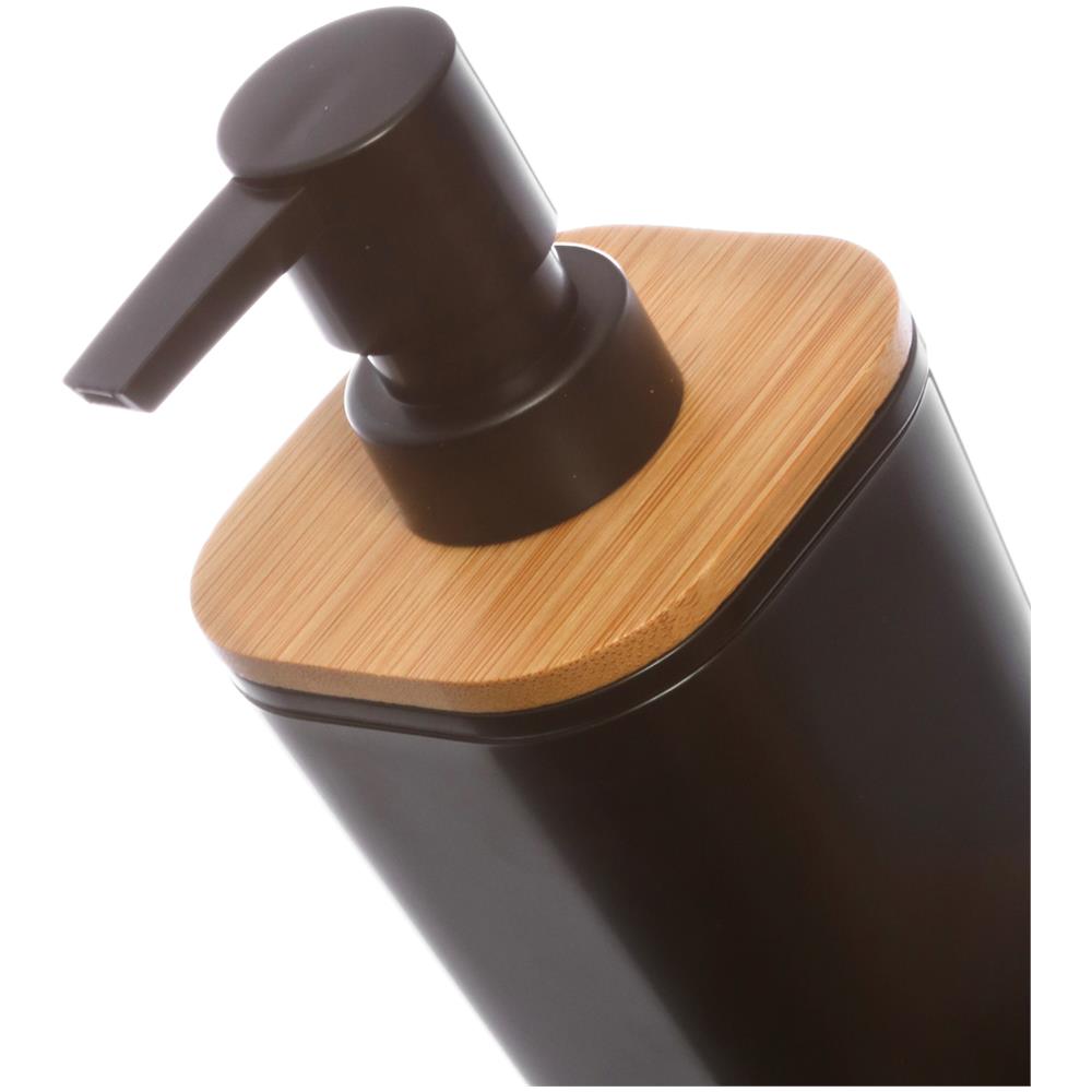Dispenser Sapone Nero In Bambù, Da 7,6x7,3x17,5 Cm Nero - Foto 2