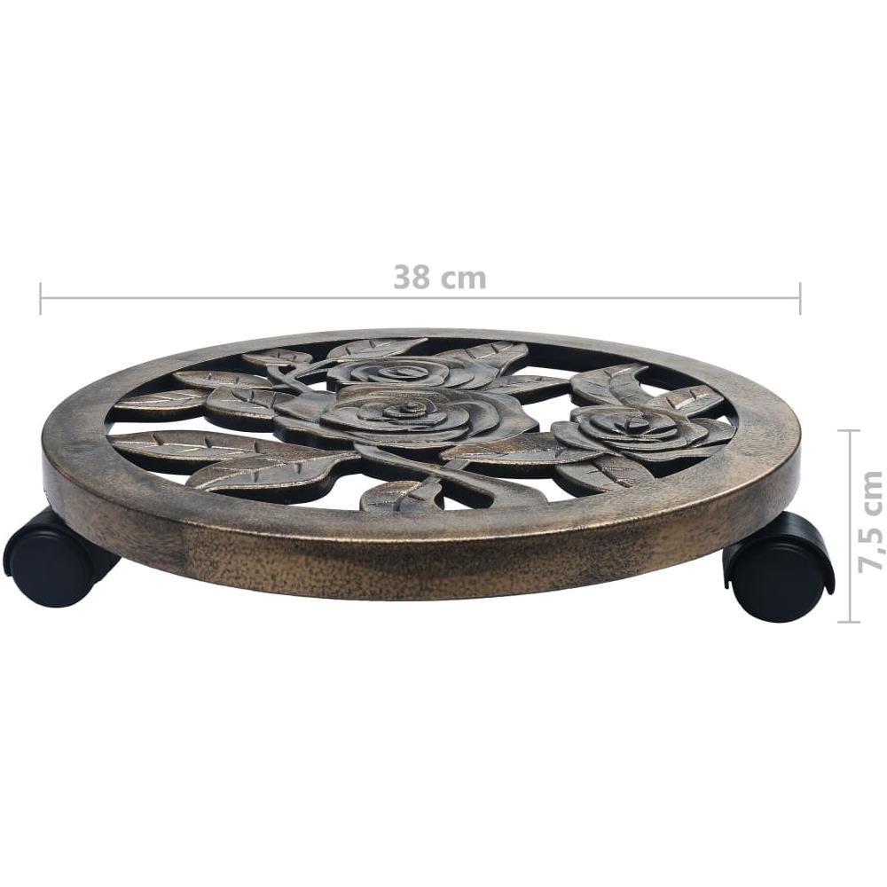 Carrelli Portavasi 6 Pz Bronzo 38 Cm In Plastica - Foto 5