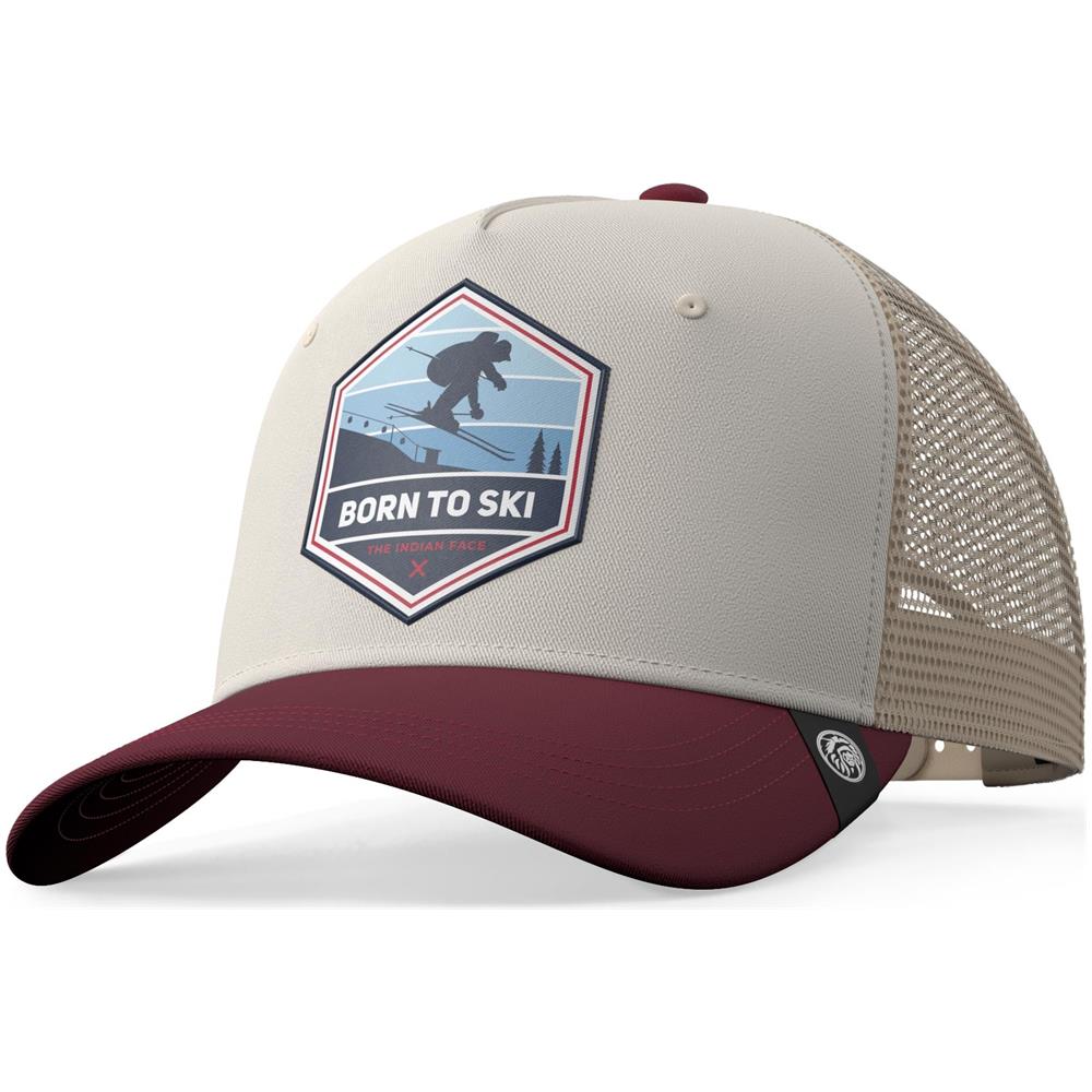 Cappellino Trucker Born To Ski Marrone Per Uomini E Donne - Foto 1