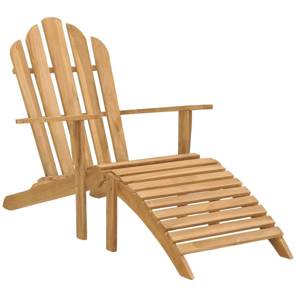 Sedia da Giardino Adirondack con Poggiapiedi Massello di Teak - Foto 1