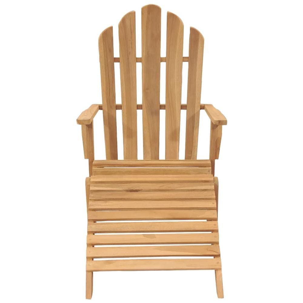 Sedia da Giardino Adirondack con Poggiapiedi Massello di Teak - Foto 2