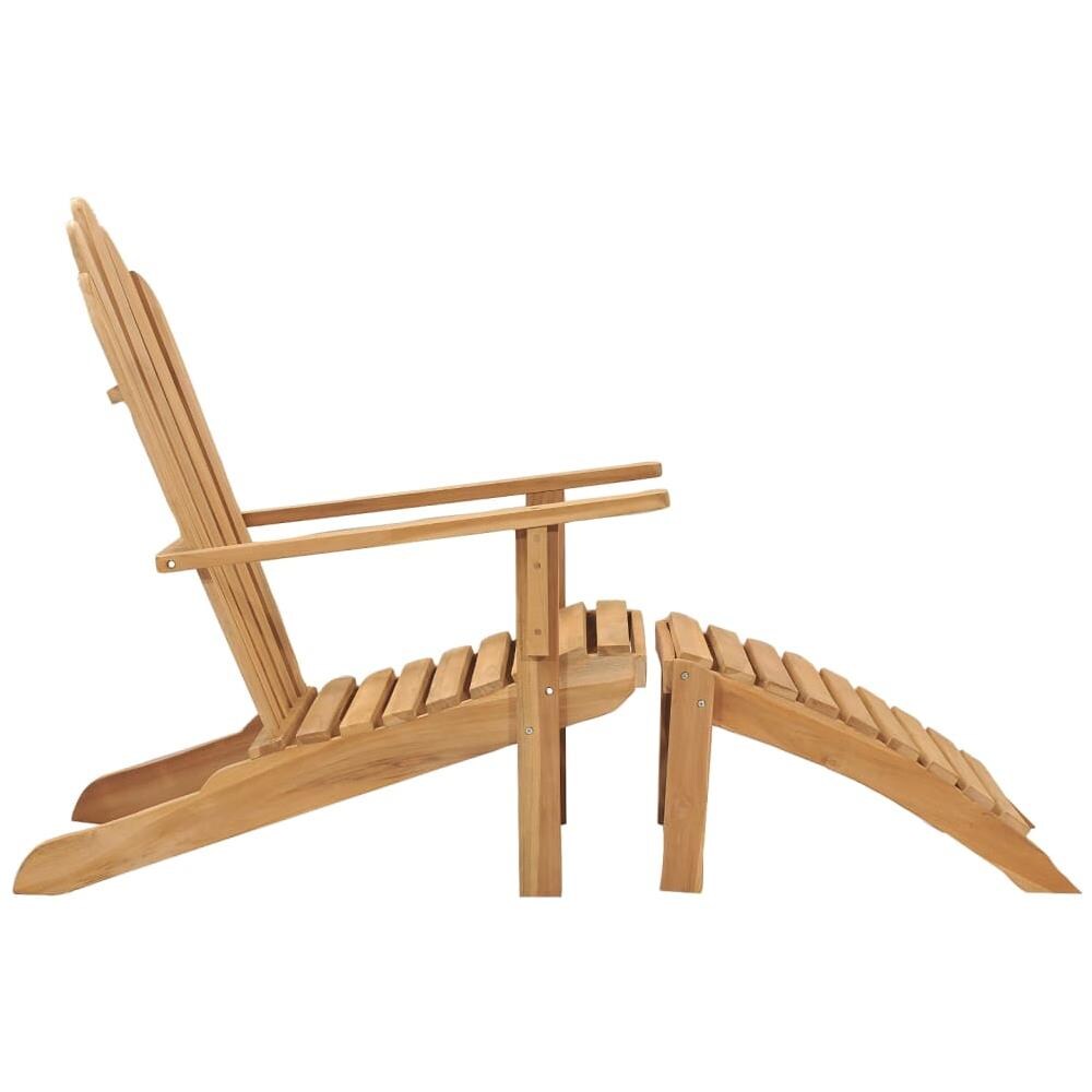 Sedia da Giardino Adirondack con Poggiapiedi Massello di Teak - Foto 3