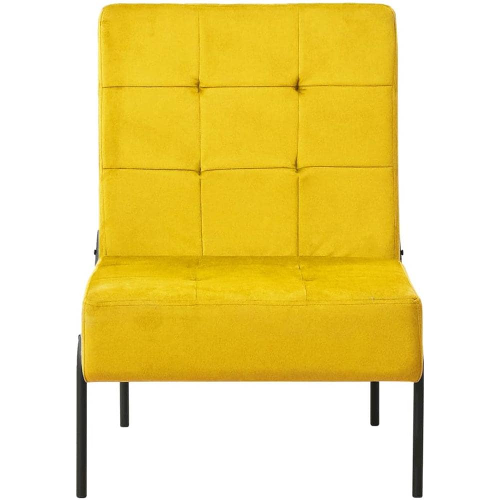 Poltrona Relax 65x79x87 Cm Giallo Senape In Velluto - Foto 2