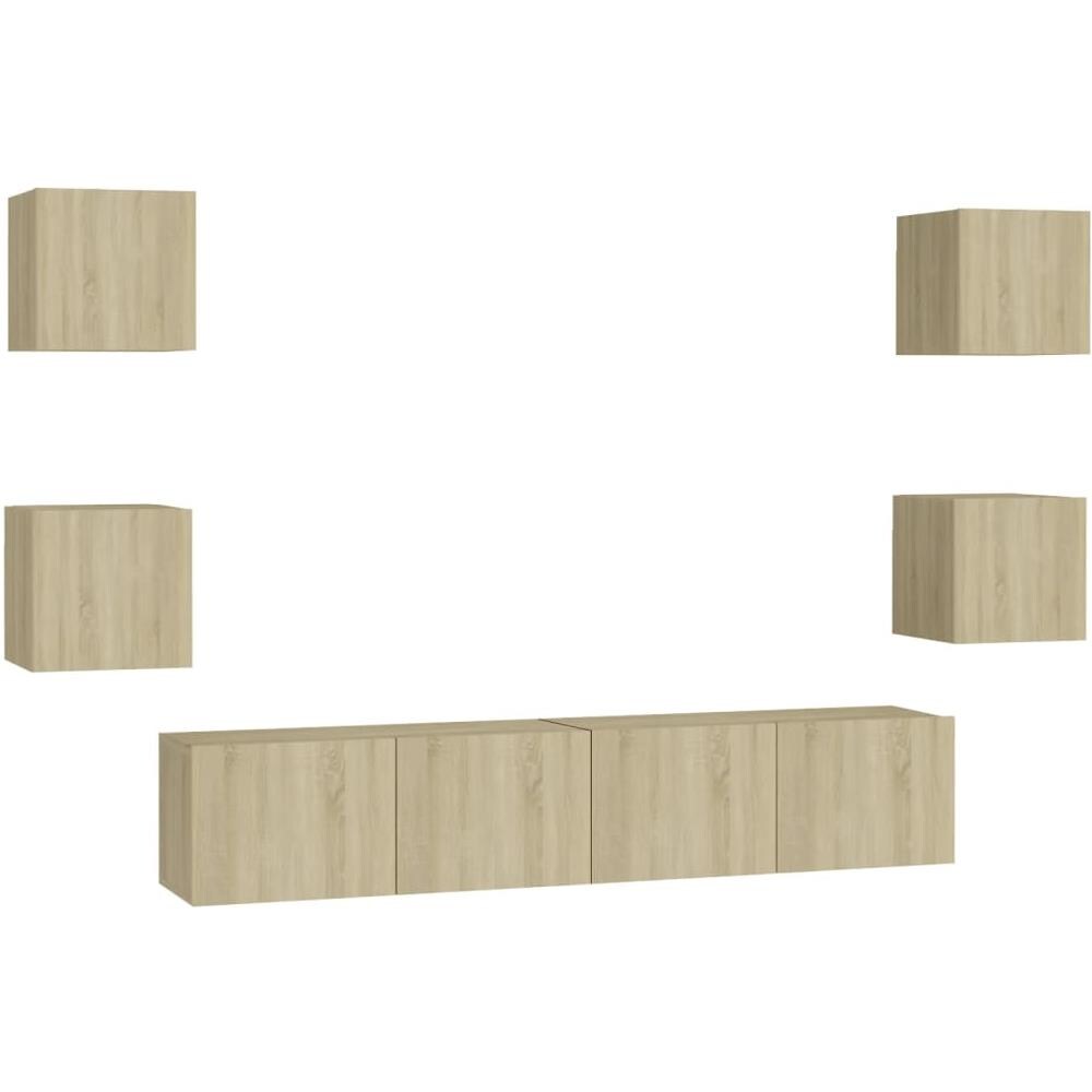 Set di Mobili TV 6 pz Rovere Sonoma in Legno Multistrato - Foto 1