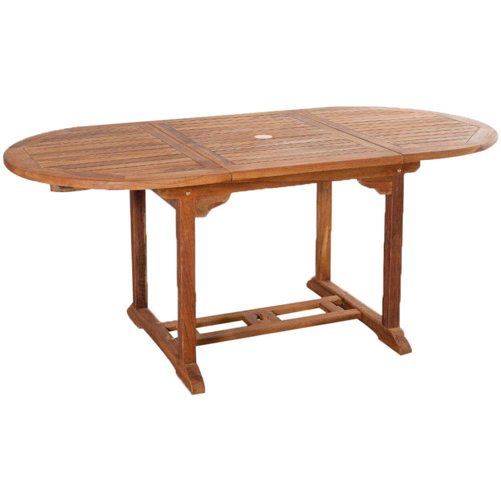 Tavolo Da Giardino Ovale 6 Posti + 6 Sedie In Teak Oliato Lubok - Foto 2