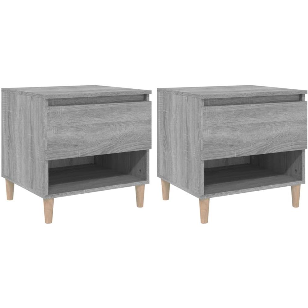 Comodini 2 Pz Grigio Sonoma 50x46x50 Cm In Legno Multistrato - Foto 2