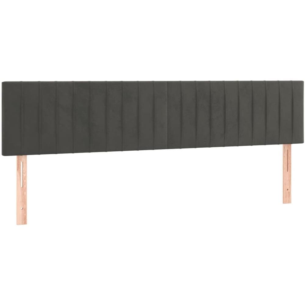 Testiere 2 Pz Grigio Scuro 100x5x78/88 Cm In Velluto - Foto 2
