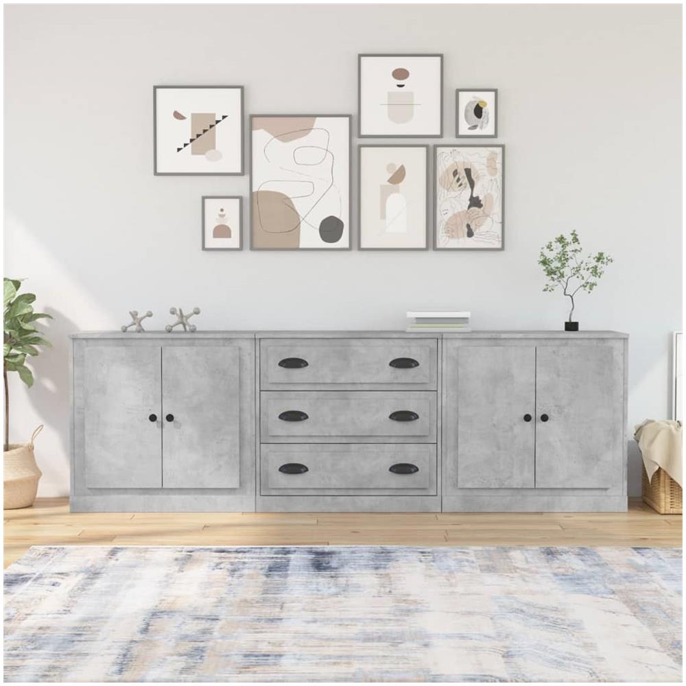 vidaXL Credenza Grigio Cemento 80x30x60 cm in Legno Multistrato