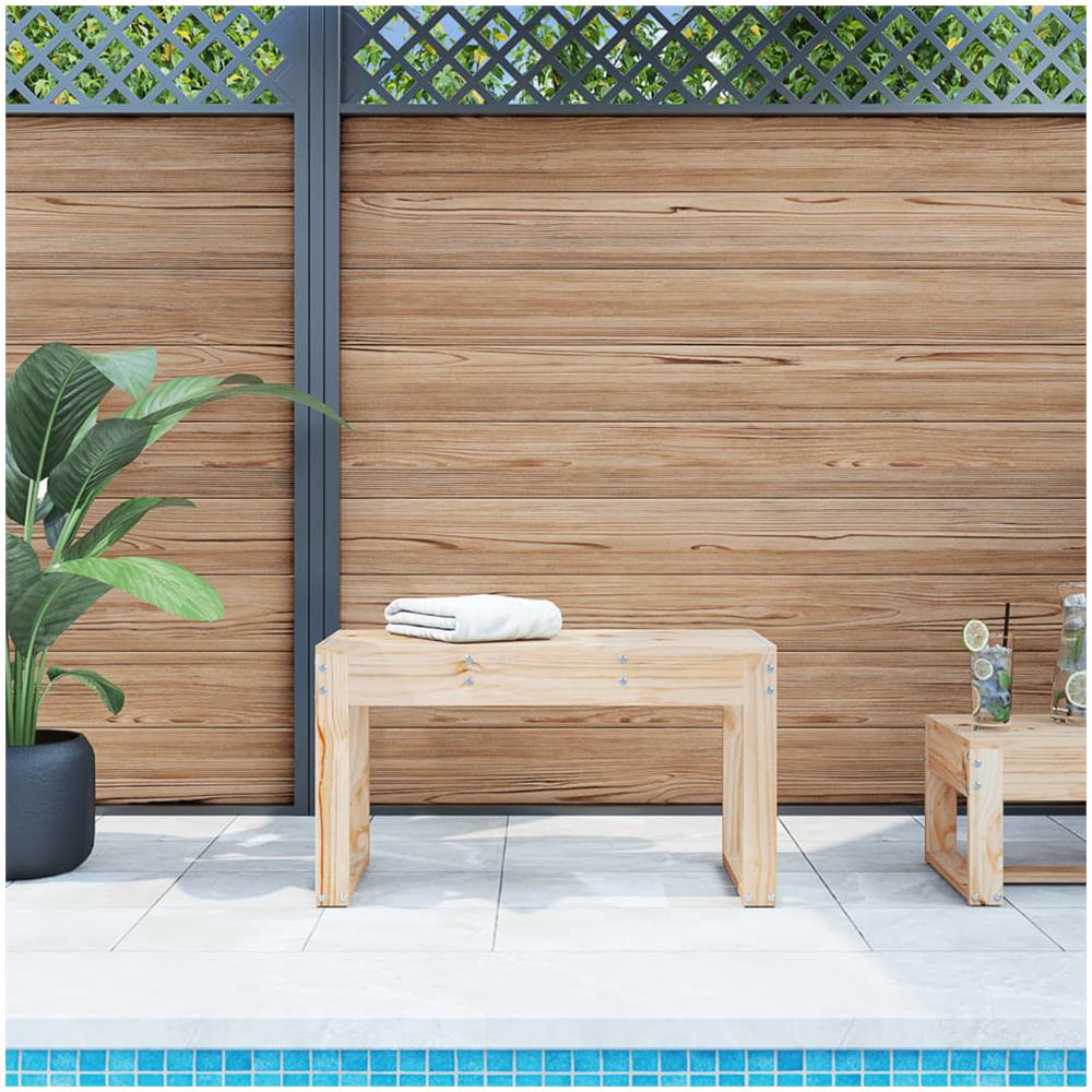 Panca da Giardino 80x38x45 cm in Legno Massello di Pino - Foto 1
