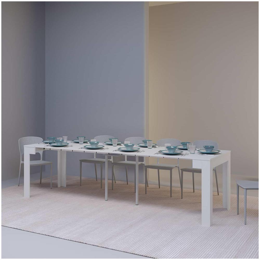 Consolle allungabile 90x42/290cm Cayman bianco frassino - Foto 3