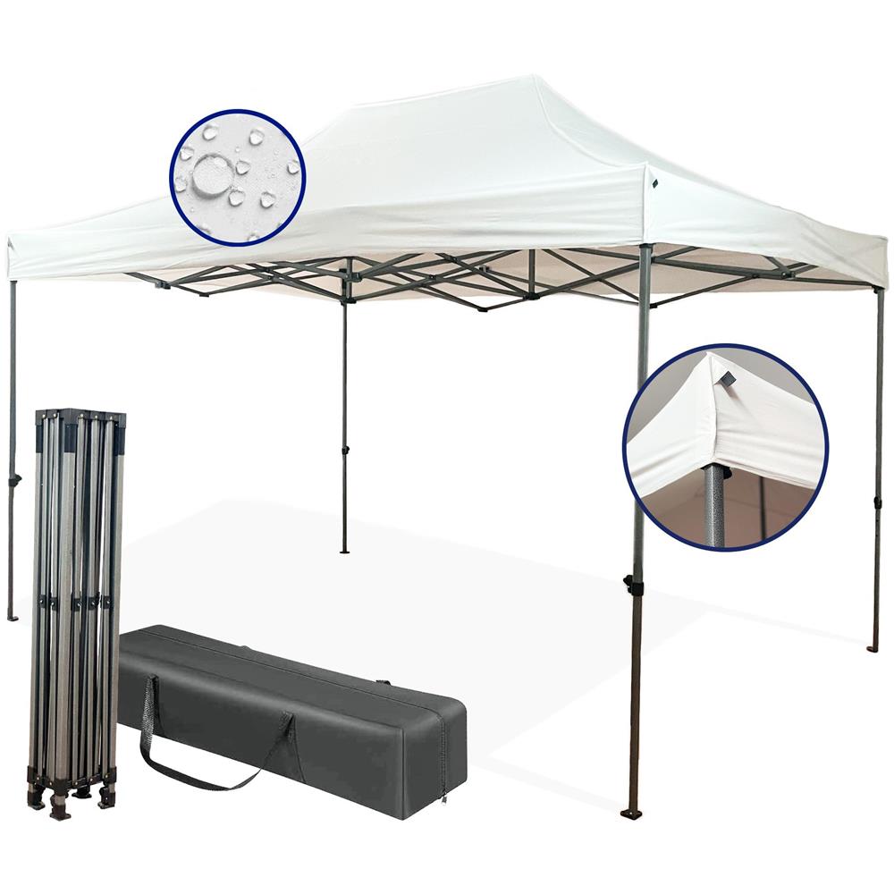 Gazebo 3x4,5 mt Pieghevole Impermeabile Da Esterno, Struttura Resistente in Acciaio, Richiudibile a Fisarmonica, Con Sacca Per il Trasporto, Copertura in Poliestere | Gazebo Pop-up Portatile Robusto - Foto 1
