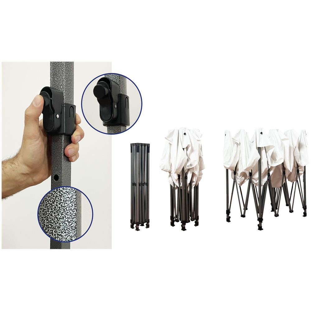 Gazebo 3x4,5 mt Pieghevole Impermeabile Da Esterno, Struttura Resistente in Acciaio, Richiudibile a Fisarmonica, Con Sacca Per il Trasporto, Copertura in Poliestere | Gazebo Pop-up Portatile Robusto - Foto 2