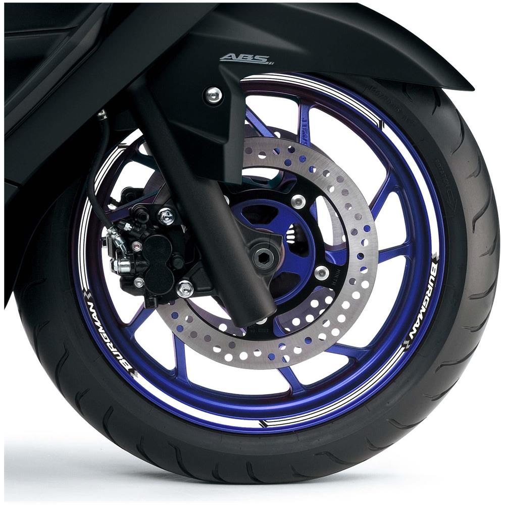 Strisce Adesive Cerchi Scooter Compatibili Con Suzuki Burgman 400 2007-2016 Bianco - Foto 2