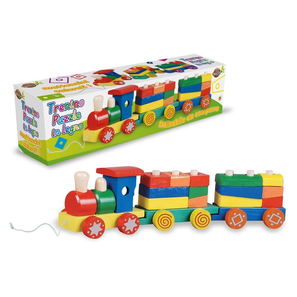 Trenino Puzzle in Legno - Foto 1