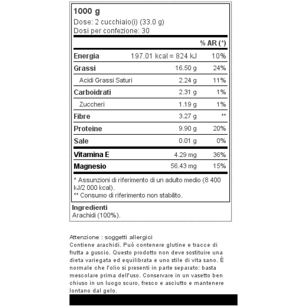 Burro Di Arachidi 1000 G - Delizioso Snack Proteico E Puro Vegan - Crunchy - Foto 2