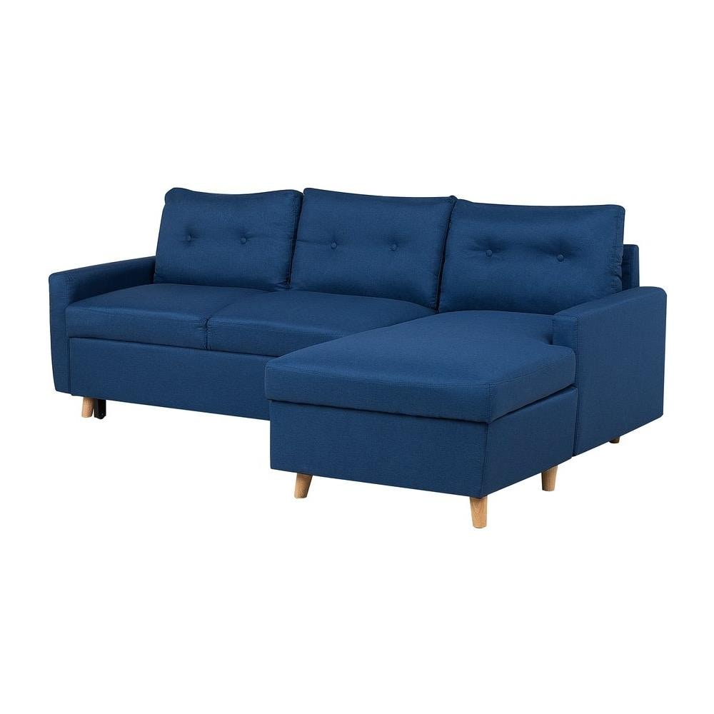 Divano Letto Ad Angolo Sinistro Con Vano Contenitore Blu Oltremare Flakk - Foto 2