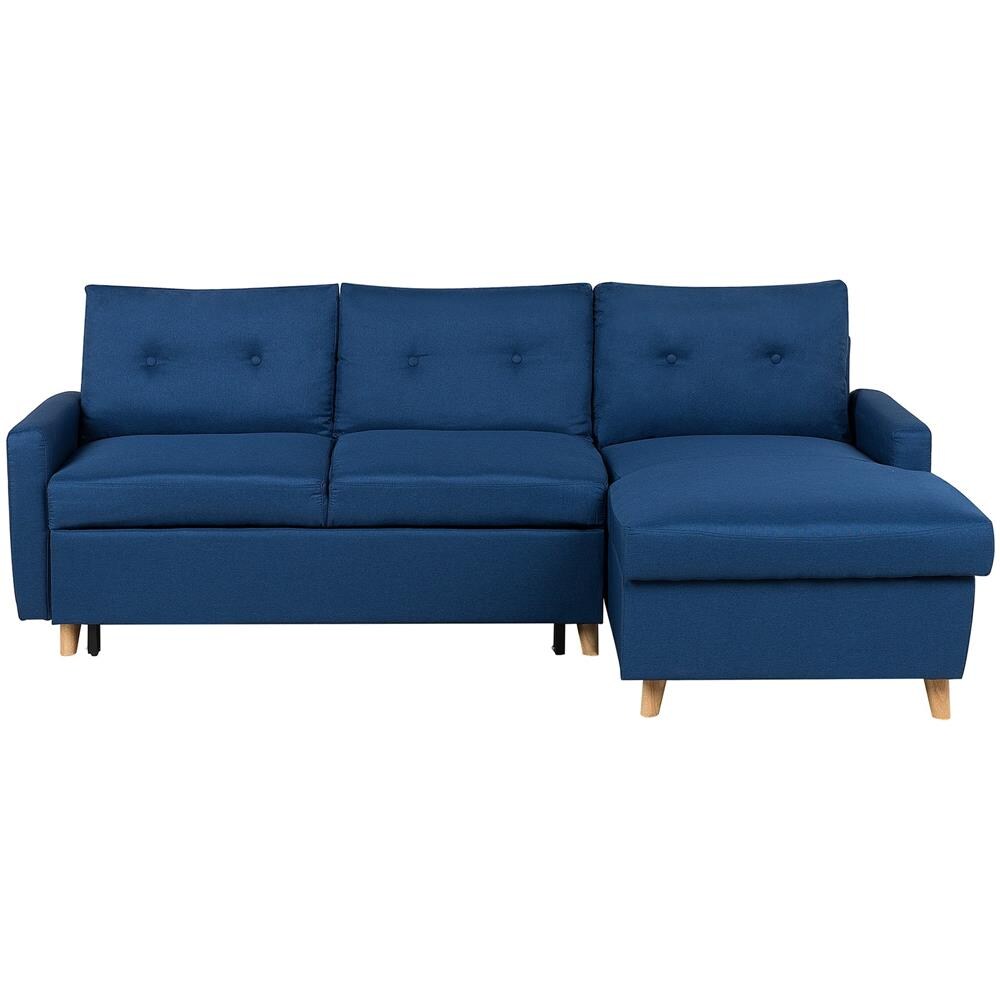 Divano Letto Ad Angolo Sinistro Con Vano Contenitore Blu Oltremare Flakk - Foto 1