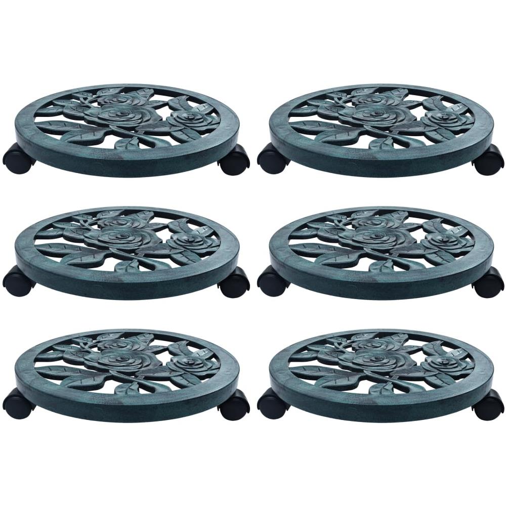 Carrelli Portavasi 6 Pz Verdi 38 Cm In Plastica - Foto 1