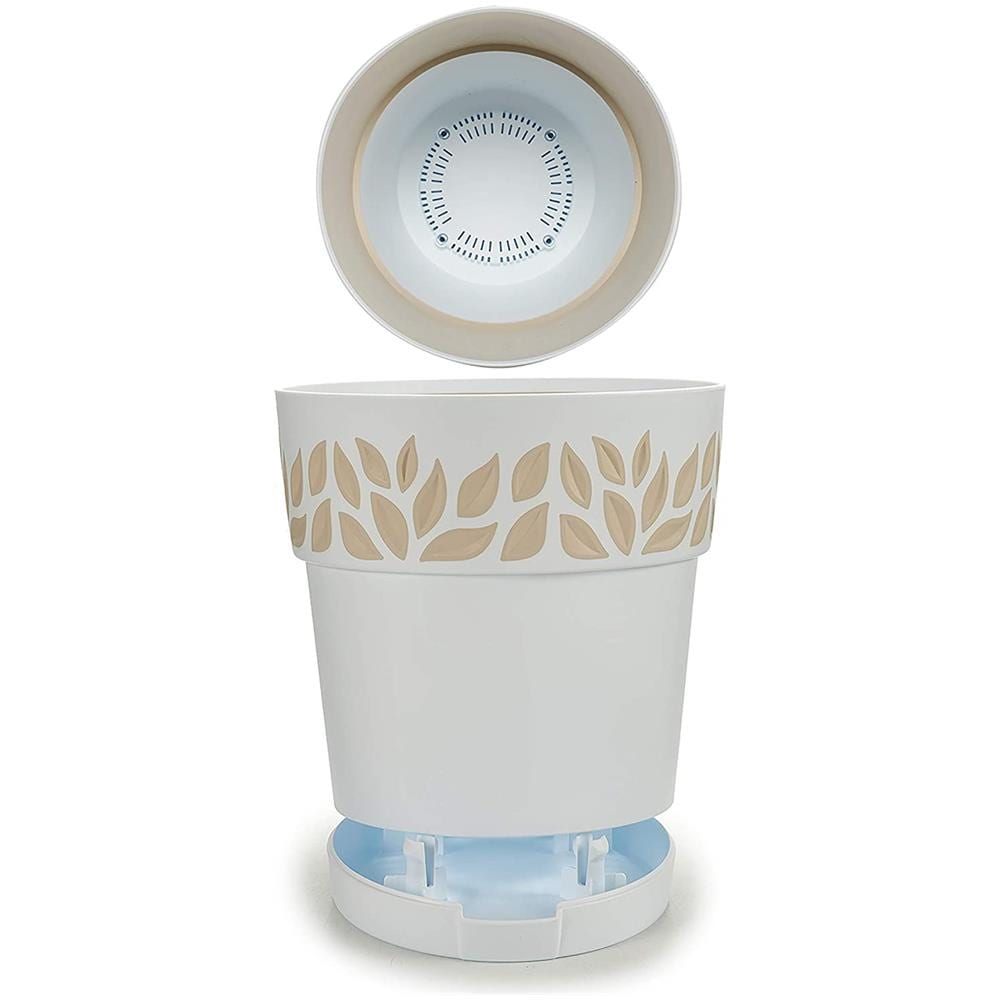 Vaso Opera Cloe 20x19 con Riserva D'acqua, made In Italy - Bianco - Foto 2