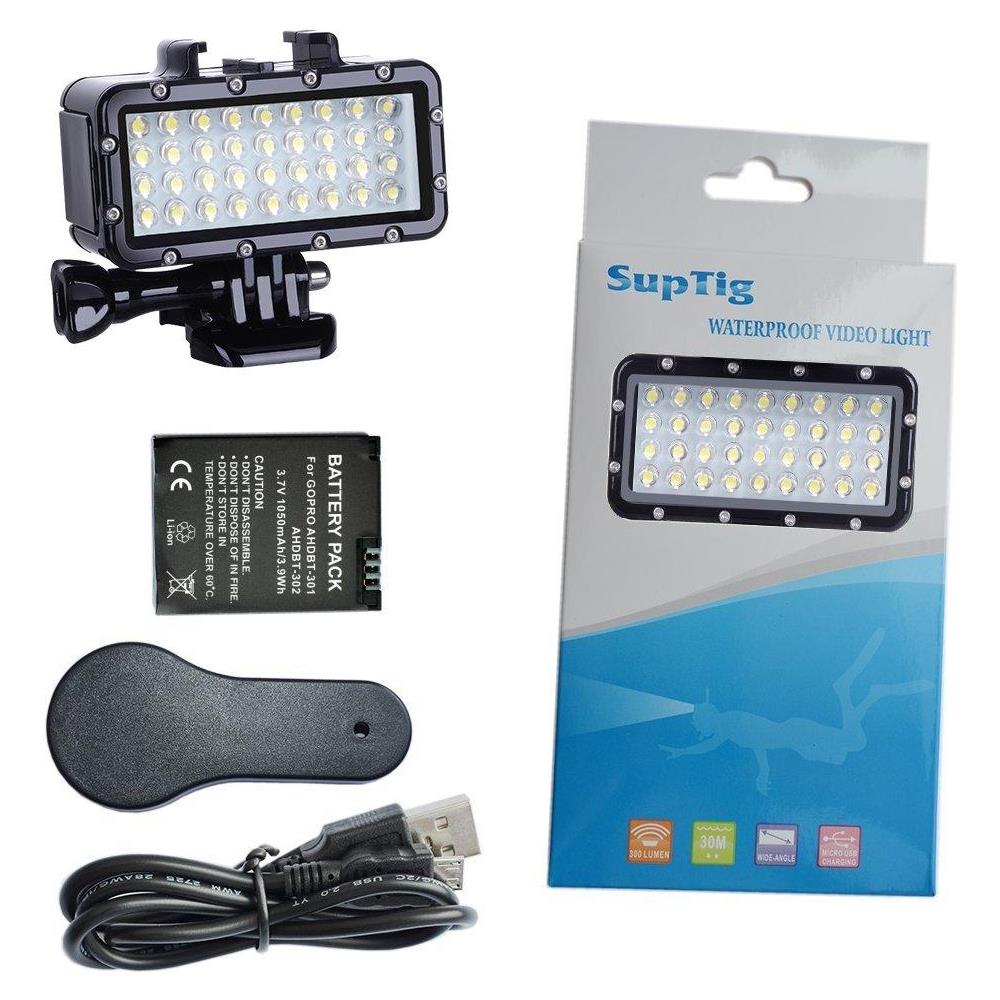 Diving Luce Luce Ad Alta Potenza Dimmerabile Impermeabile Riempimento Luce Video Led Night Light Immersione Luce 147ft Impermeabile (45m) Per Gopro Eroe 8 Eroe 7 Eroe 65 5s 4 4s 3 2 Sjcam Yi Azione Ca - Foto 2