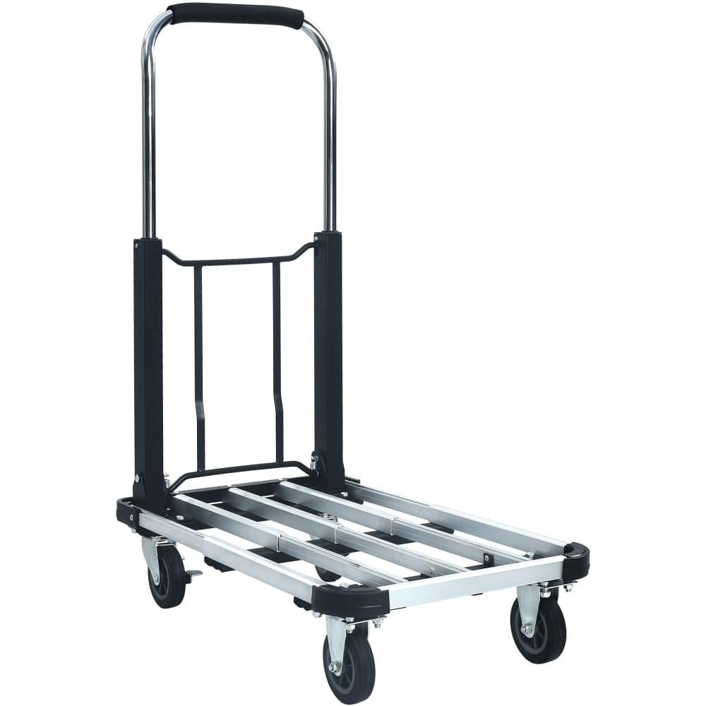 Carrello Per Trasporto Pieghevole 150 Kg In Alluminio Argento - Foto 1