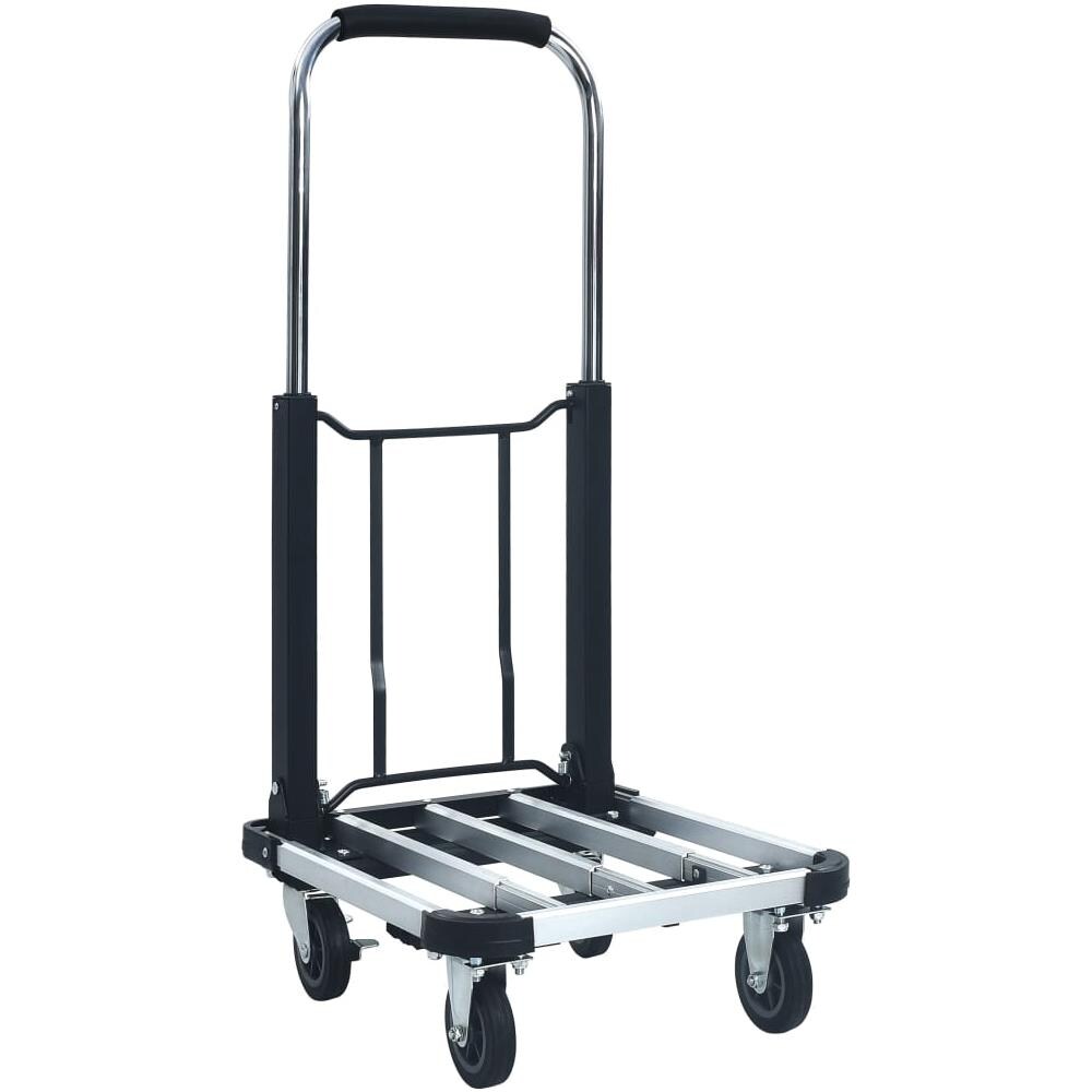 Carrello Per Trasporto Pieghevole 150 Kg In Alluminio Argento - Foto 2