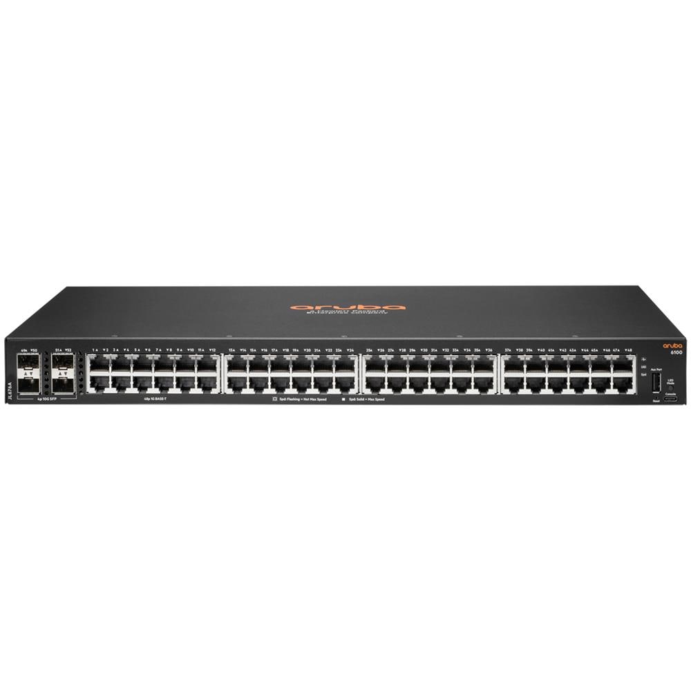 Switch Aruba 6100 48g 4sfp+ Gestito L3 Gigabit Ethernet (10/100/1000) 1u Nero - Foto 1