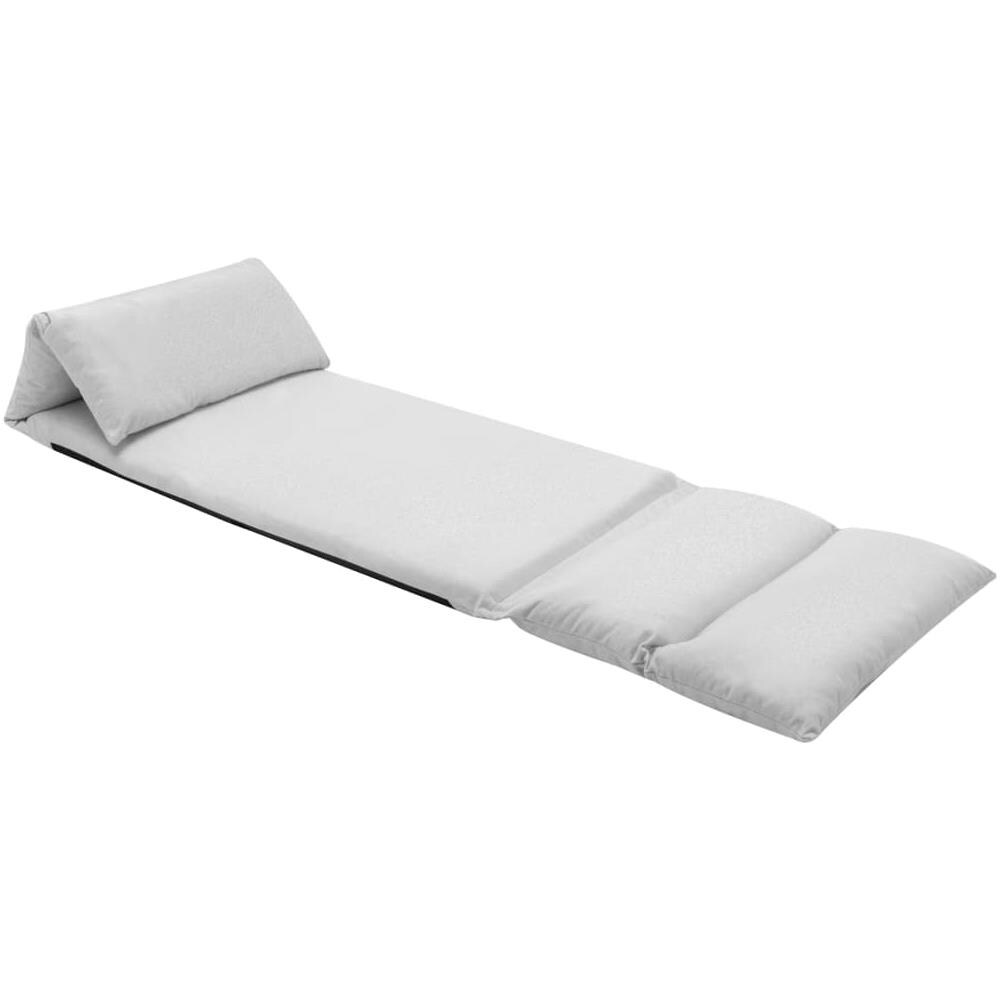 Sedia a Sdraio da Terra Pieghevole Grigio Chiaro in Microfibra - Foto 1