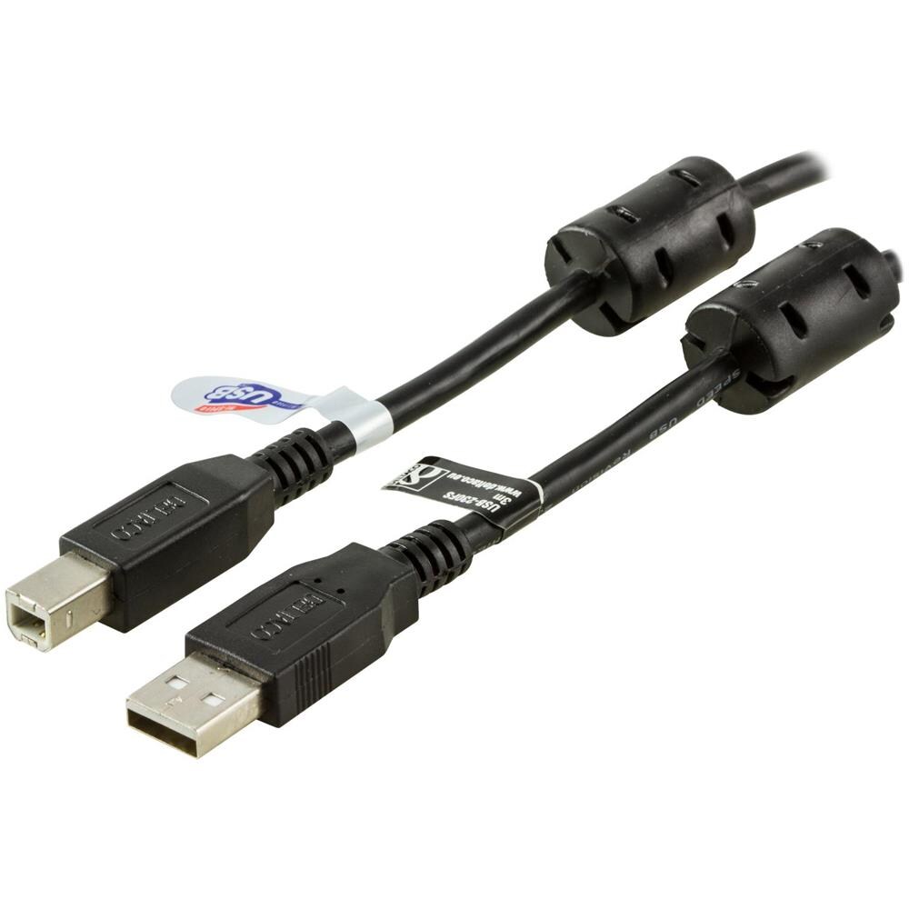 Cavo Usb 2.0 Deltaco Tipo A Maschio - Tipo B Maschio 3 M, Nuclei Di Ferrite, Nero - Foto 1
