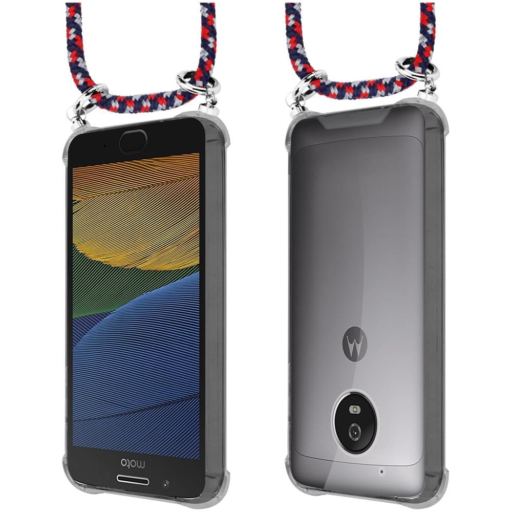 Catena Di Telefoni Cellulari Compatibile Con Motorola Moto G5 In Rosso Blu Bianco - Coperchio Protettivo In Silicone Con Anelli D'argento, Cinturino In Corda E Custodia Staccabile - Foto 8