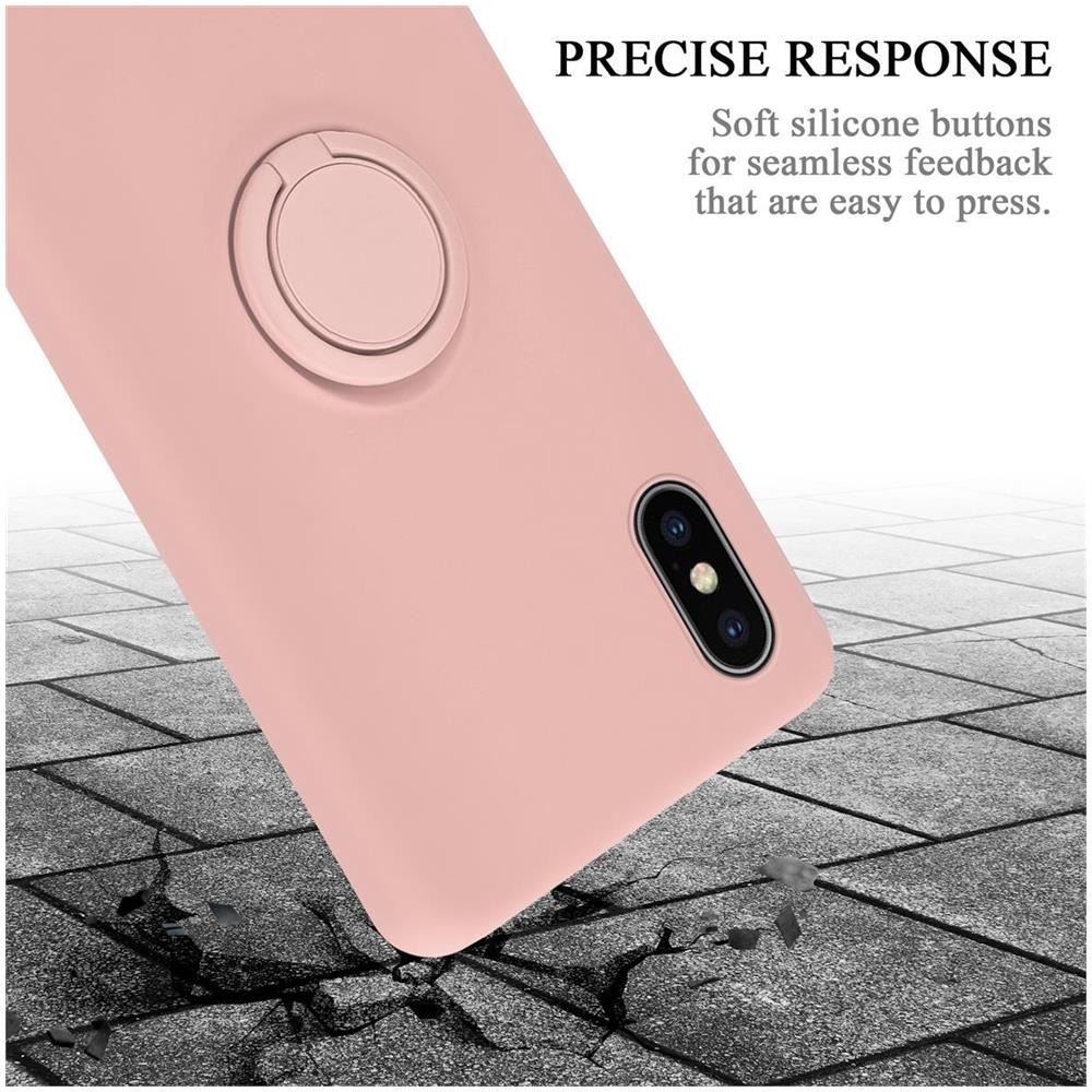 Custodia Compatibile Con Apple Iphone X / Xs In Liquid Rosa - Coperchio Protettivo In Silicone Tpu Flessibile Con Anello - Foto 8