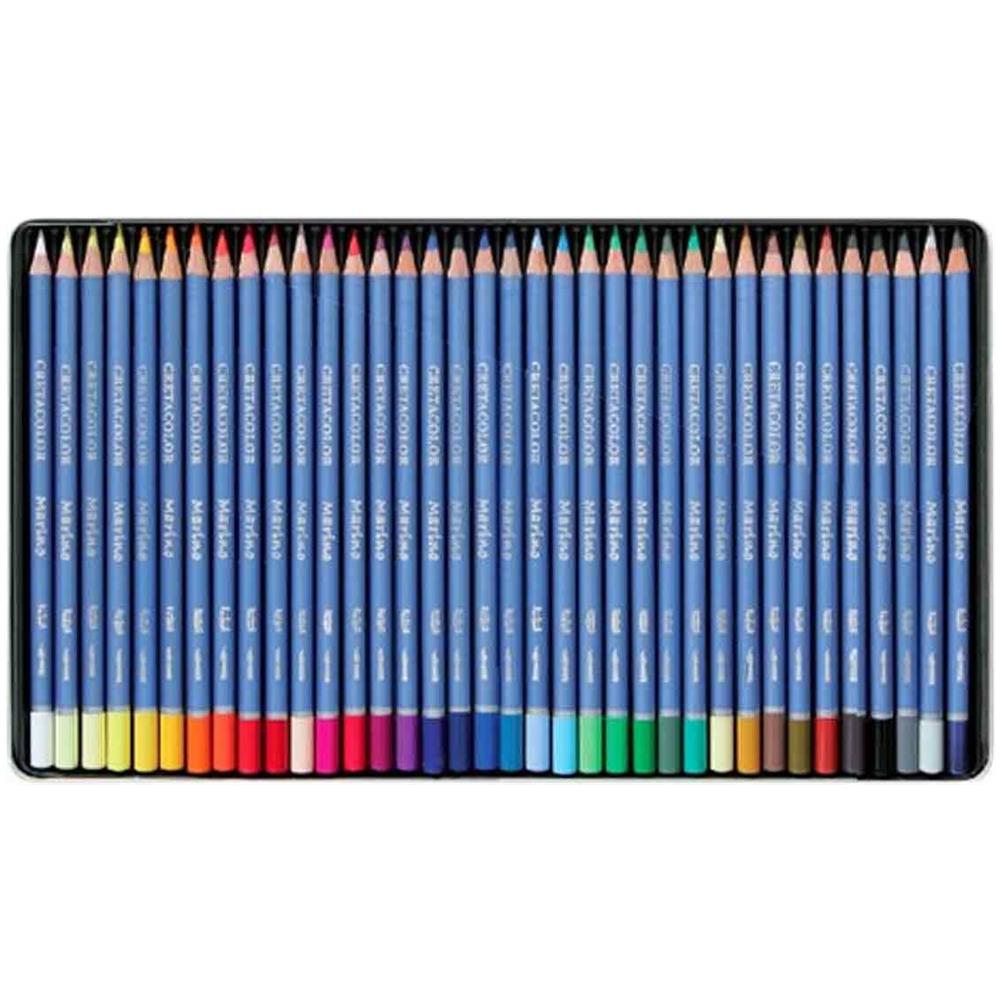 Set Di 36 Matite Colorate Acquerellate - Scatola Di Metallo - Marino - Foto 1