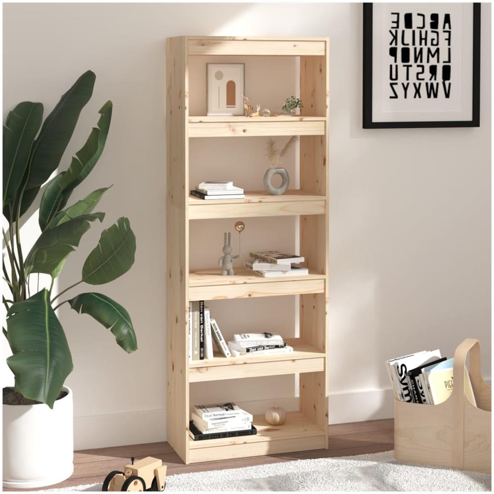 Libreria / divisorio Grigio 60x30x167,5 Cm In Massello Di Pino - Foto 3