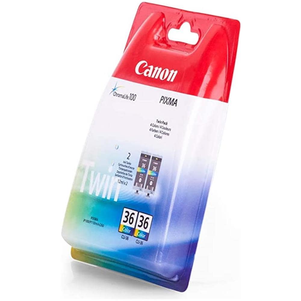 CLI-36 Cartuccia Ink Originale Nero / Ciano / Magenta / Giallo per Pixma iP100 / mini260 / mini320 Confezione 2 pz - Foto 2