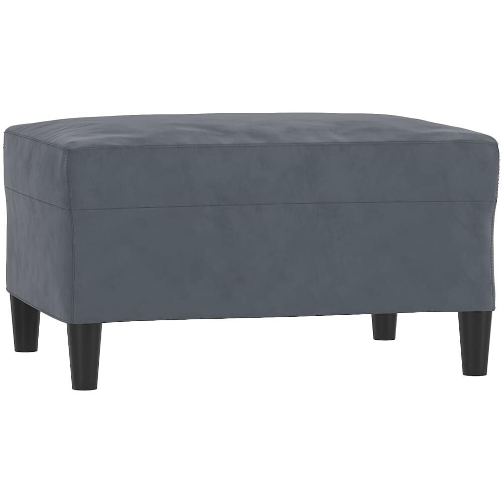 Poggiapiedi Grigio Scuro 70x55x41 Cm In Velluto - Foto 2