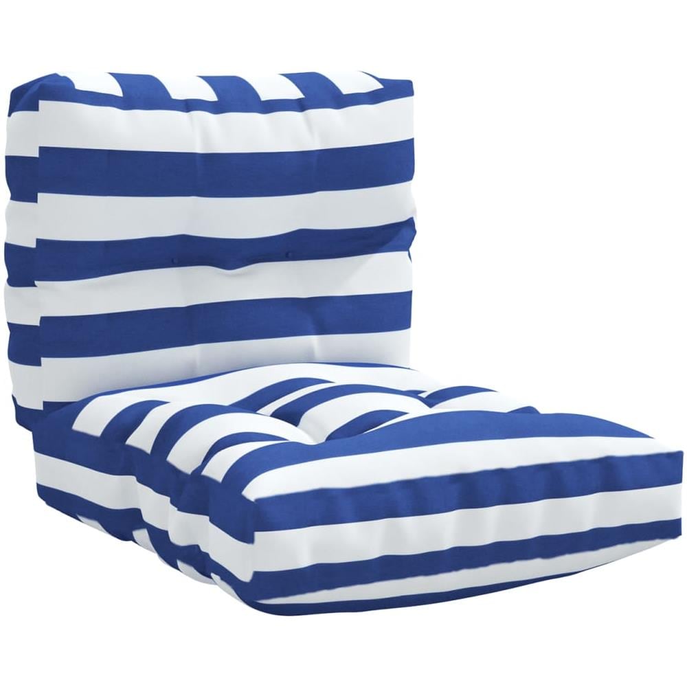 Cuscini Per Divani In Pallet 2 Pz Strisce Blu E Bianche Tessuto - Foto 2