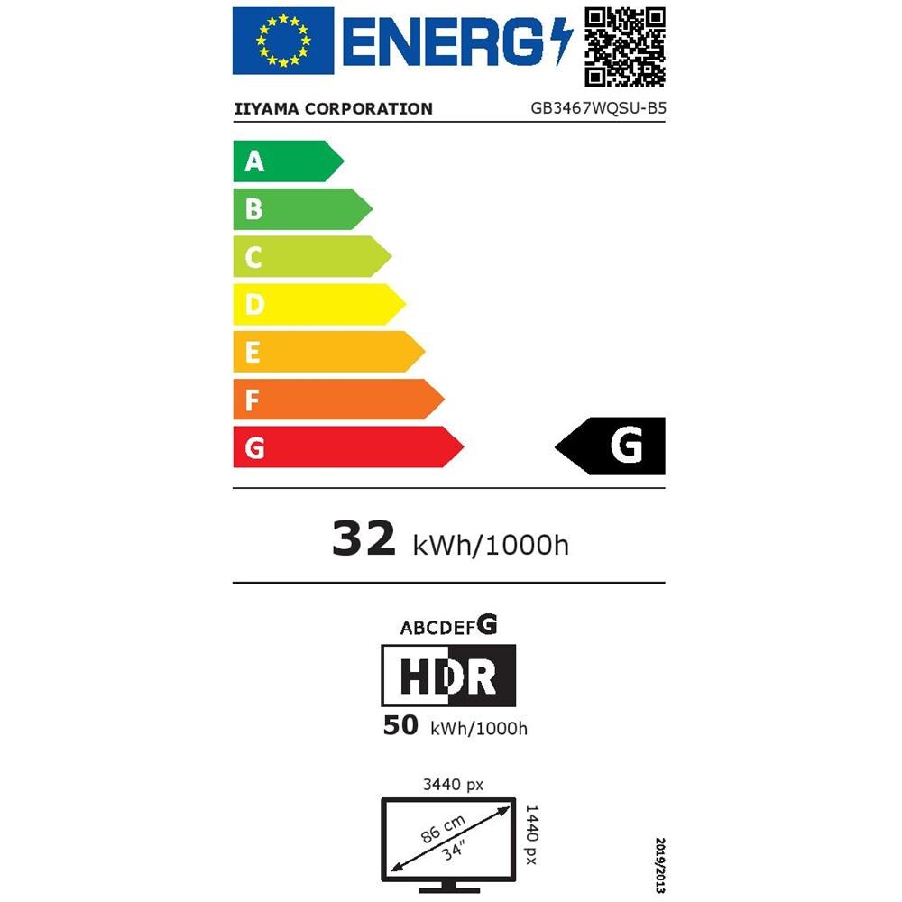 Monitor 34" LED VA Curvo Gaming G-Master GB3467WQSU-B5 3440x1440 UWQHD Tempo di Risposta 0,4 ms Frequenza di Aggiornamento 165 (Hz) - Foto 4