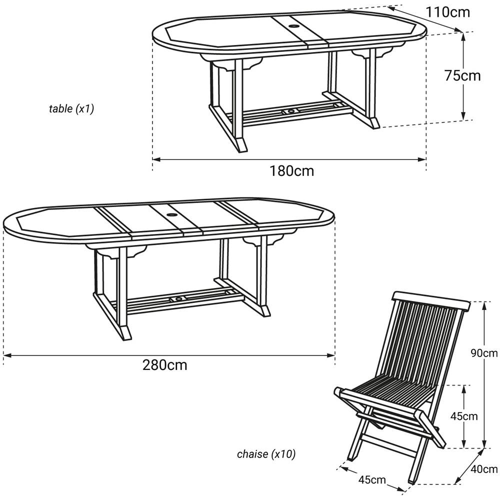 Mobili Da Giardino In Teak Lombok - Tavolo Ovale Allungabile - 10 Posti A Sedere - Foto 2