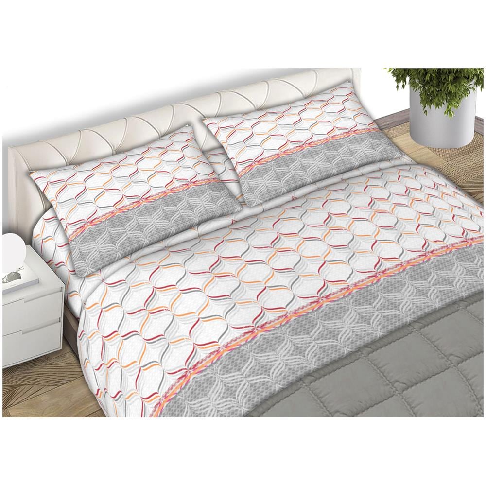 Completo Lenzuola Letto 100% Cotone Made Italy 3027 Disegno Primavera Piazza E Mezza Azzurro | Leroy Merlin
