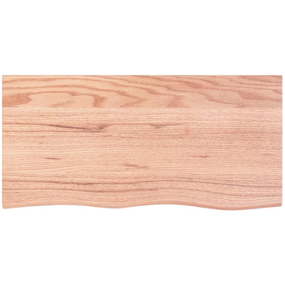 Ripiano Muro Marrone 100x50x (2-4) cm Massello Rovere Trattato - Foto 2
