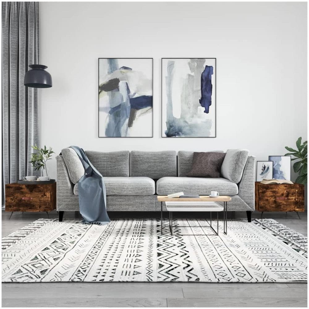 Tavolini Salotto 2 Pz Rovere Fumo 50x50x40cm Legno Multistrato - Foto 1