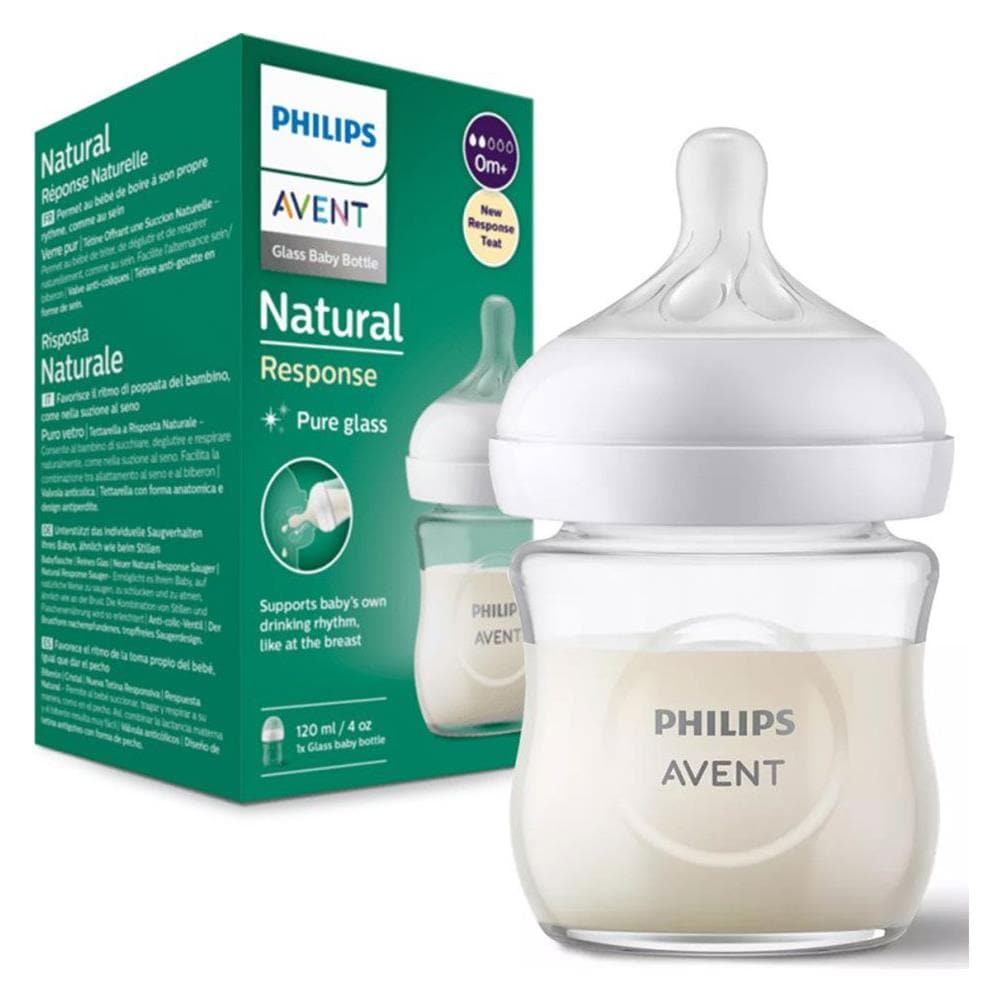 Biberon In Vetro Da 120 Ml Risposta Naturale Dalla Nascita All'avvento - Foto 1