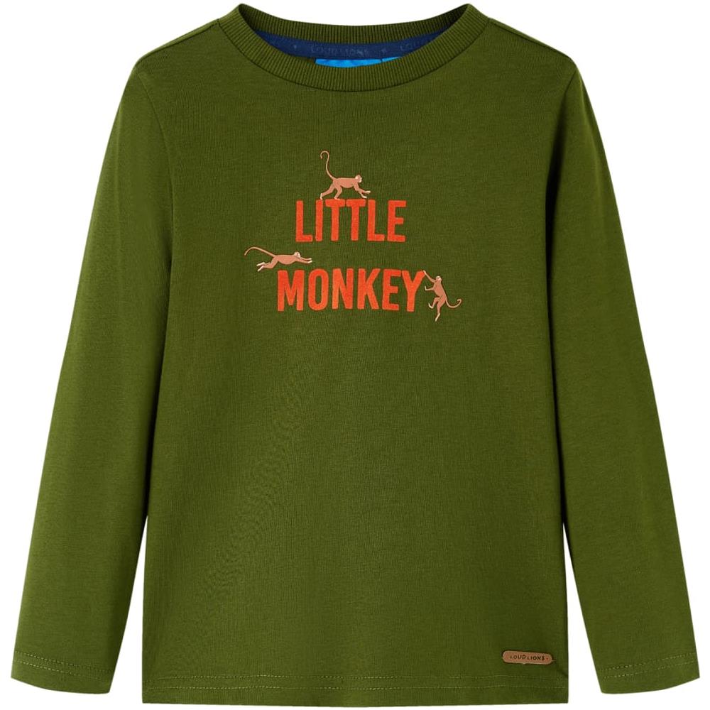 Maglietta Per Bambini Maniche Lunghe Little Monkey Cachi Scuro 104 - Foto 1